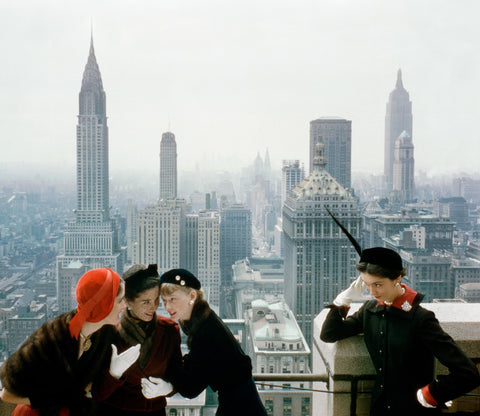 Models on the roof of Condé Nast. NYC 1949